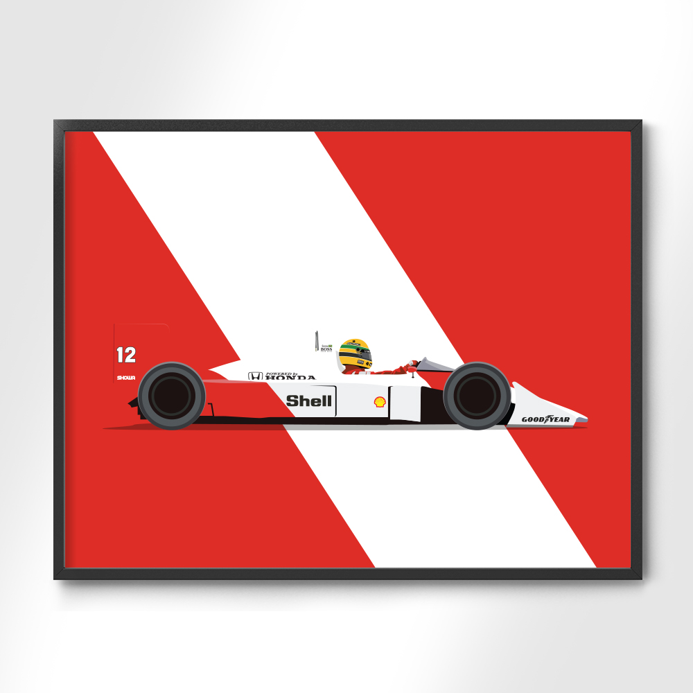 Apt Dean Children's day Ayrton Senna McLaren MP4/4 Poster - Grand Prix Art