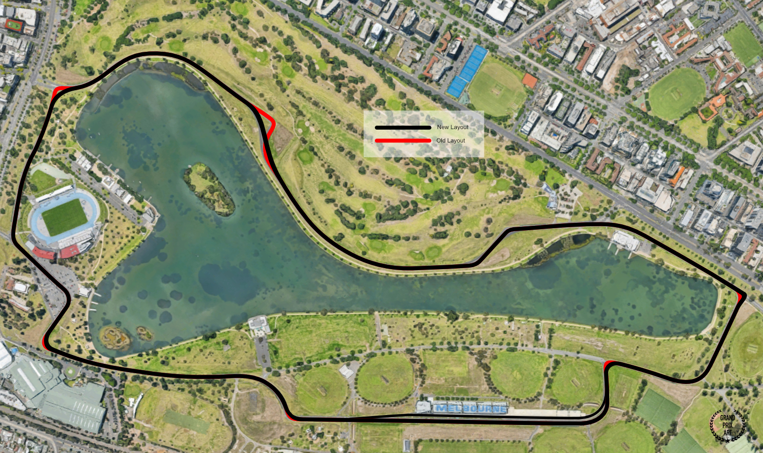 Track changes at Albert Park, Melbourne for 2021 - Grand Prix Art